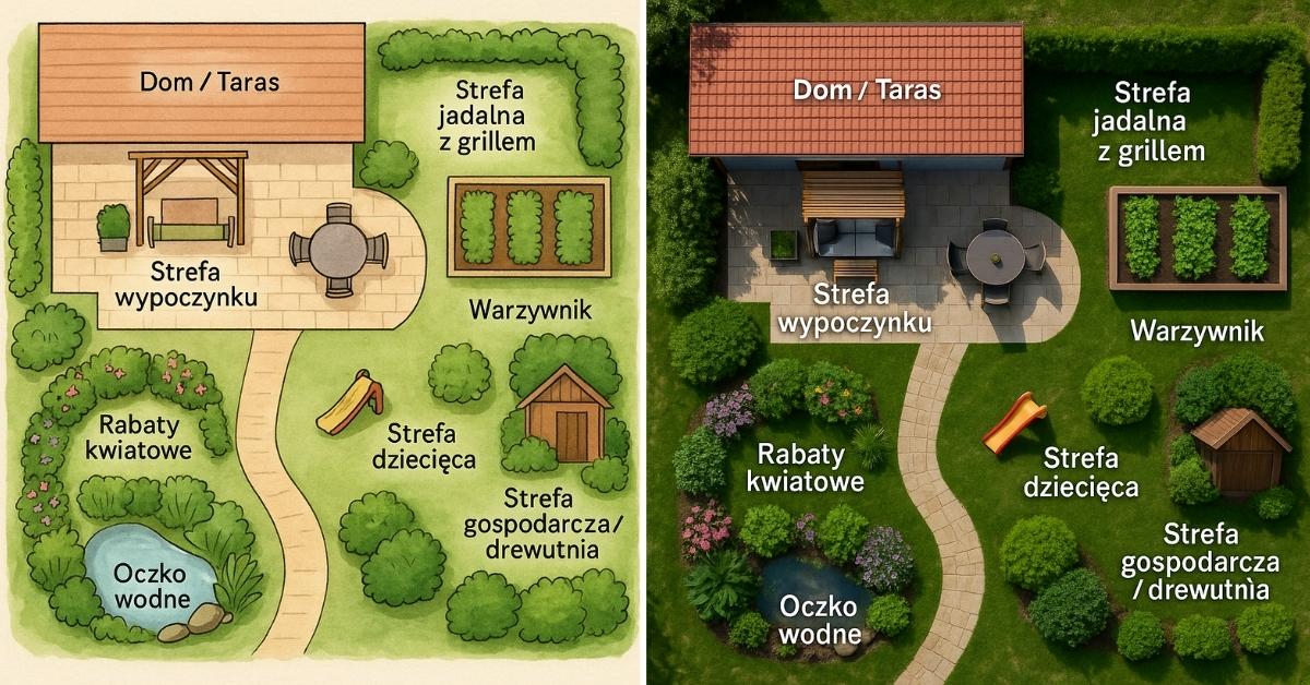 Podzial_ogrodu_na_strefy_w_wersji_rysunkowej_i_realizstycznej