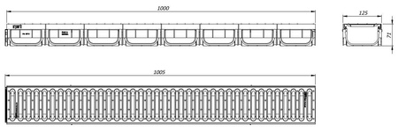Odwodnienie liniowe Spark Easy2 DN100 z rusztem ocynkowanym kl. A15