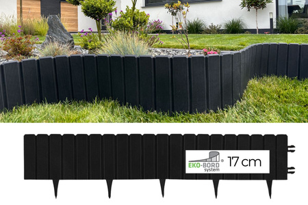 Ekopalisada Palisada ogrodowa 100 cm, wys. 17 cm Czarna