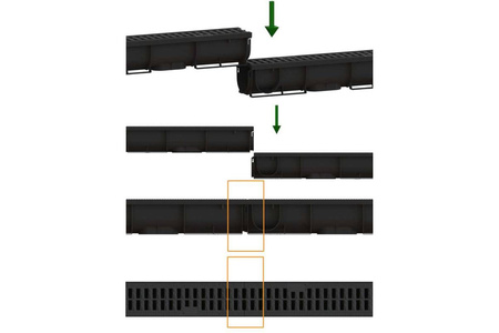 Odwodnienie liniowe Spark Easy1 DN70 z rusztem plastikowym kl. A15