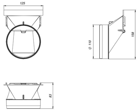 Zaślepka z odpływem fi 110mm Spark Easy2