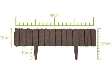 Obrzeże Palisada WOOD 58 cm brąz