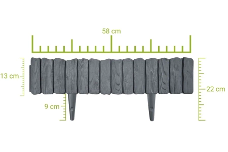 Obrzeże Palisada WOOD 58 cm antracyt