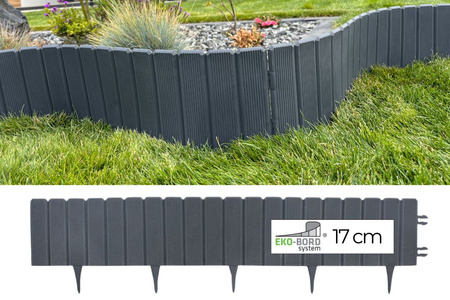 Ekopalisada ogrodowa 100 cm, wys. 17 cm Grafitowa