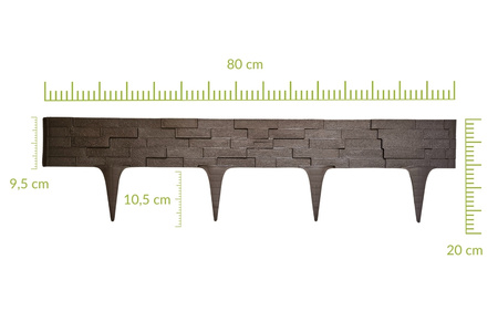 Obrzeże Palisada Stone 80 cm ciemny brąz