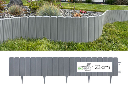 Ekopalisada ogrodowa 100 cm, wys. 22 cm Szara